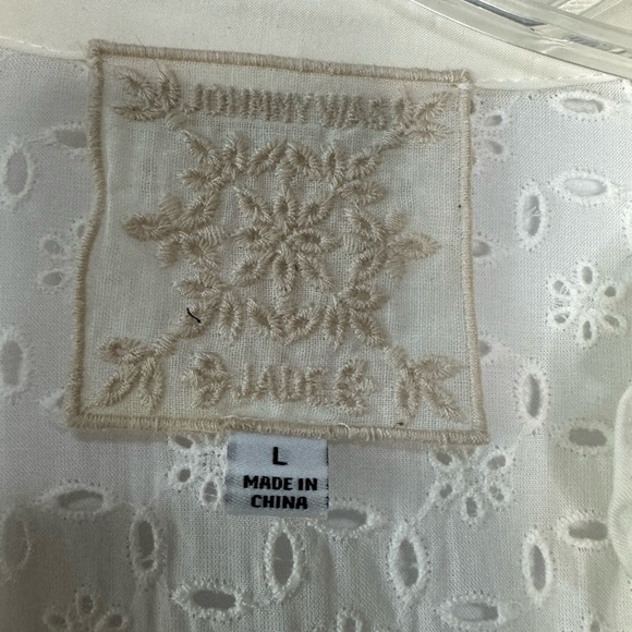 Johnny Was Cream Pleated Ruffled Blouse - Size L - Like New - Picture 3 of 9